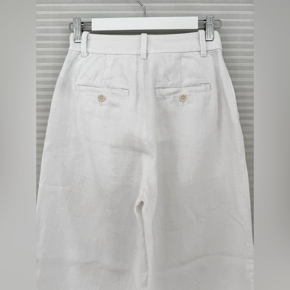 Madewell Harlow Wide-Leg Pant in 100% Linen Size 00 in Eyelet White - Picture 12 of 16